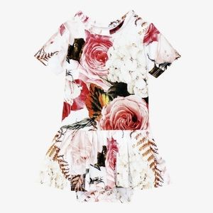 Posh Peanut Black Rose Twirl Skirt Bodysuit